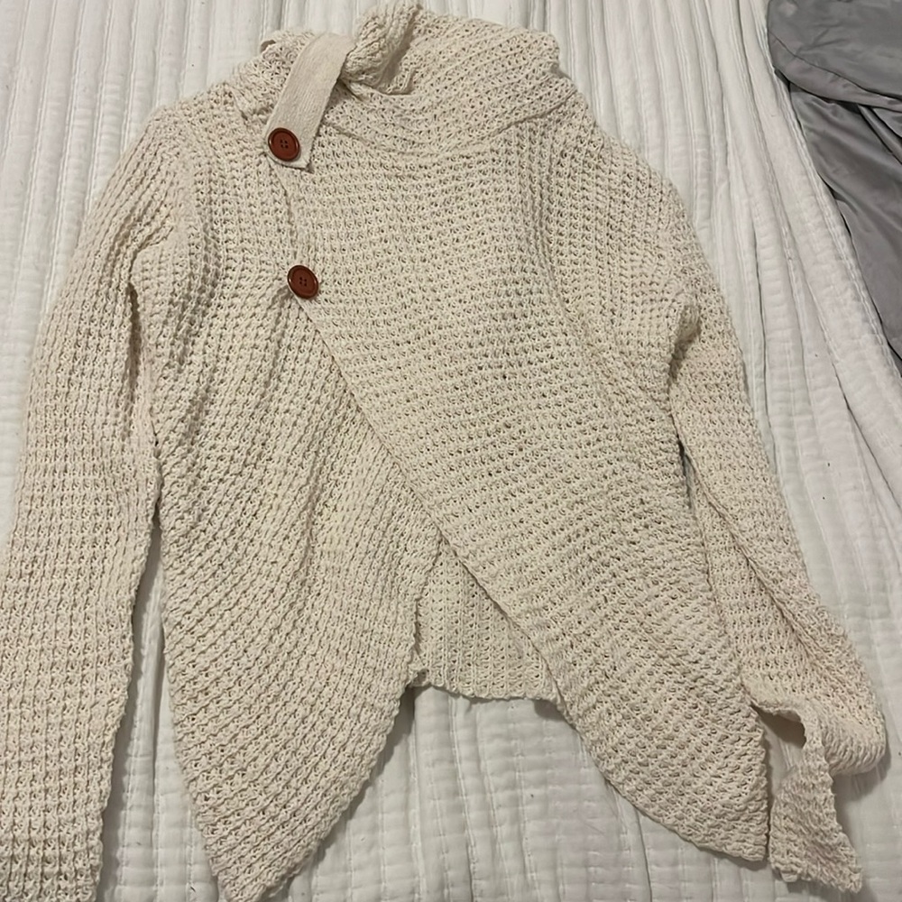 Cream Knitted Cardigan with Buttons